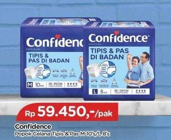 Promo Harga Confidence Adult Pants Tipis & Pas Di Badan M10, L8 8 pcs - TIP TOP
