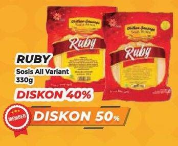 Promo Harga Ruby Sosis  Ayam All Variants 330 gr - Yogya