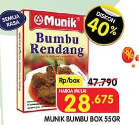 Promo Harga Munik Bumbu All Variants 65 gr - Superindo
