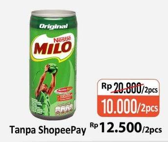 Promo Harga MILO Susu UHT per 2 kaleng 240 ml - Alfamart