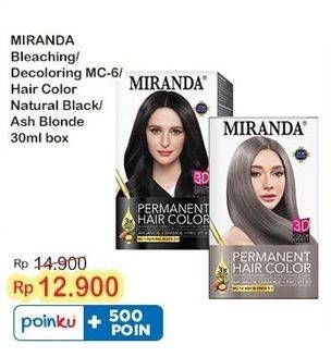 Promo Harga Miranda Hair Color MC6 Bleaching, MC16 Ash Blonde 30 ml - Indomaret
