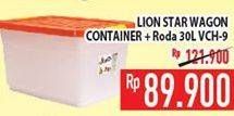 Promo Harga LION STAR Wagon Container + Roda VCH-9 30 ltr - Hypermart