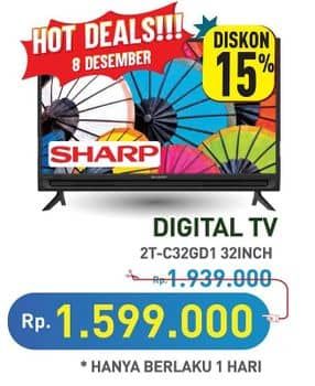 Promo Harga Sharp 2T-C32GD1500i  - Hypermart