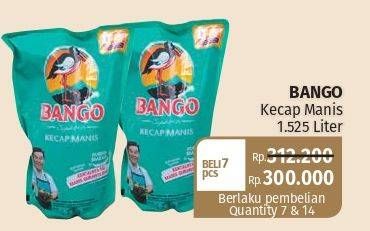 Promo Harga BANGO Kecap Manis per 7 pouch 1525 ml - Lotte Grosir