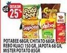 Promo Harga POTABEE Snack Potato Chips/CHITATO Snack Potato Chips/REBO Kuaci Bunga Matahari/JAPOTA Potato Chips/MISTER POTATO Snack Crisps   - Hypermart