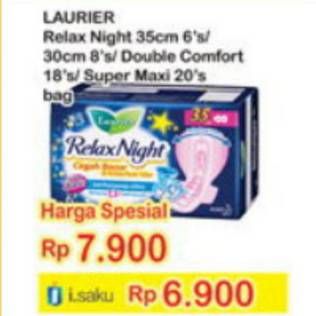 Promo Harga Laurier Relax Night 30cm / 35cm/Double Comfort/Super Maxi  - Indomaret