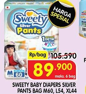 Promo Harga Sweety Silver Pants M60, L54, XL44 44 pcs - Superindo