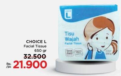 Promo Harga Choice L Facial Tissue 650 gr - Lotte Grosir