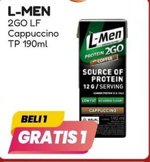 Promo Harga L-men Susu UHT Whey Protein 2 Go Cappuccino 190 ml - Alfamart