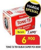 Promo Harga Tong Tji Teh Bubuk Super 80 gr - Superindo