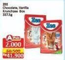 Promo Harga ZEE Susu Bubuk Krunchzee Vanilla Twist, Swizz Chocolate 337 gr - Alfamidi