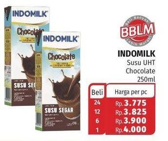 Promo Harga INDOMILK Susu UHT Cokelat 250 ml - LotteMart