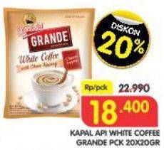 Promo Harga Kapal Api Grande White Coffee Grande per 20 sachet 20 gr - Superindo