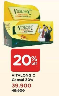 Promo Harga VITALONG C Vitamin C 500mg 30 pcs - Watsons