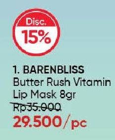 Promo Harga Barenbliss Butter Rush Vitamin Lip Mask 8 gr - Guardian
