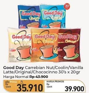Promo Harga Good Day Instant Coffee 3 in 1 Carrebian Nut, Coolin