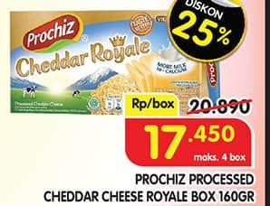 Promo Harga Prochiz Cheddar Royale 160 gr - Superindo