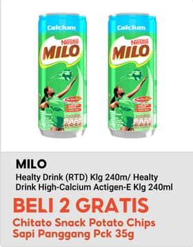 Promo Harga Milo Susu UHT Calcium, Original 240 ml - Indomaret