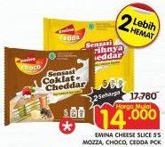 Promo Harga EMINA Cheese Slice Cedda, Choco, Mozza 5 pcs - Superindo