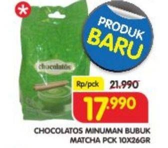 Promo Harga Chocolatos Chocolate Bubuk Matcha per 10 sachet 26 gr - Superindo