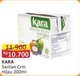 Promo Harga Kara Coconut Cream (Santan Kelapa) 200 ml - Alfamart