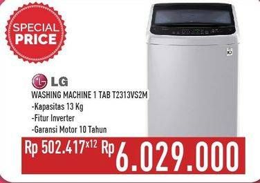 Promo Harga LG T2313VSPM | Mesin Cuci Top Loading 13kg  - Hypermart