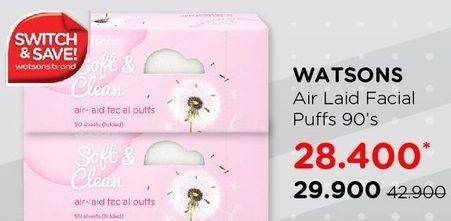 Promo Harga WATSONS Air-laid Facial Puff 90 pcs - Watsons