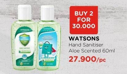 Promo Harga WATSONS Hand Sanitiser Aloe Vera per 2 botol 60 ml - Watsons