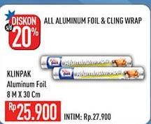 Promo Harga KLINPAK Aluminium Foil 30cm X 7.6m  - Hypermart