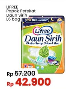 Promo Harga Lifree Popok Perekat Daun Sirih L6 6 pcs - Indomaret