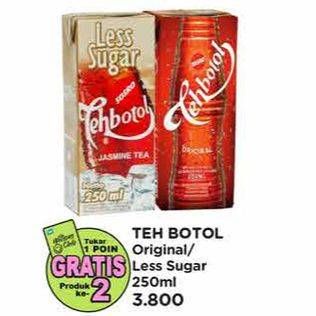 Promo Harga Sosro Teh Botol Original, Less Sugar 250 ml - Watsons