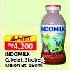 Promo Harga Indomilk Susu Cair Botol Cokelat, Stroberi, Melon 190 ml - Alfamart