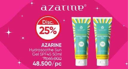 Promo Harga Azarine Hydrasoothe Sunscreen Gel SPF45 50 ml - Guardian