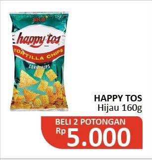 Promo Harga HAPPY TOS Tortilla Chips Hijau per 2 pouch 160 gr - Alfamidi