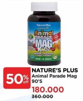 Promo Harga Natures Plus Animal Parade Mag Kidz 90 pcs - Watsons