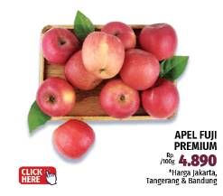 Promo Harga Apel Fuji Premium per 100 gr - LotteMart