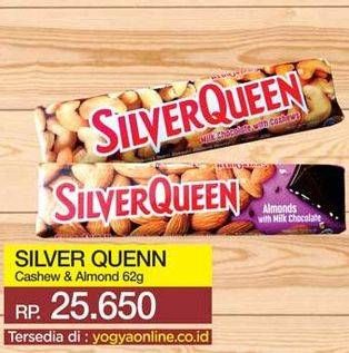 Promo Harga SILVER QUEEN Chocolate Almonds, Cashew 62 gr - Yogya