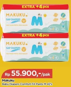 Promo Harga Makuku Comfort Fit Diapers Pants M42+4 46 pcs - TIP TOP