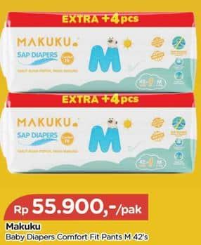 Promo Harga Makuku Comfort Fit Diapers Pants M42 42 pcs - TIP TOP