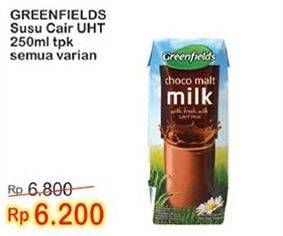 Promo Harga GREENFIELDS UHT All Variants 250 ml - Indomaret