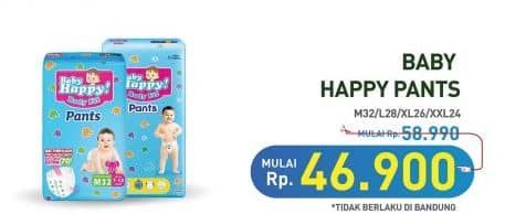 Promo Harga Baby Happy Body Fit Pants XL26, XXL24, M32, L28 24 pcs - Hypermart