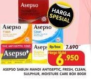 Promo Harga ASEPSO Antiseptic Bar Soap Antiseptic, Fresh, Clean, Sulphur, Moisture Care  - Superindo
