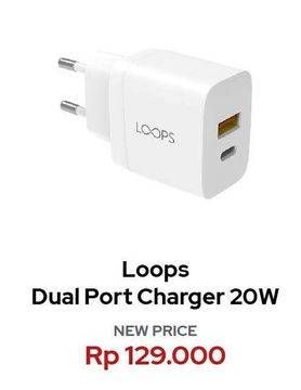 Promo Harga Loops DualPort Charger 20W  - Erafone