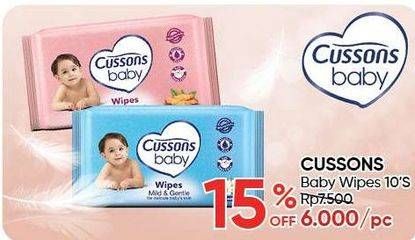 Promo Harga CUSSONS BABY Wipes All Variants 10 sheet - Guardian