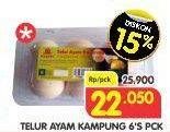 Promo Harga Telur Ayam Kampung 6 pcs - Superindo