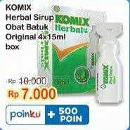 Promo Harga KOMIX Herbal Obat Batuk Original per 4 sachet 15 ml - Indomaret