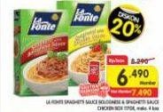 Promo Harga La Fonte Spaghetti Instant Bolognese Sauce, Chicken Sauce 117 gr - Superindo