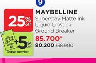 Promo Harga Maybelline Super Stay Matte Ink 117 Groundbreaker 5 ml - Watsons