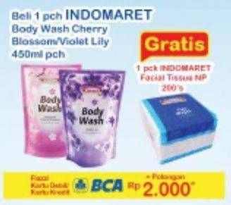 Promo Harga INDOMARET Body Wash Cherry Blossom, Violet Lily 450 ml - Indomaret