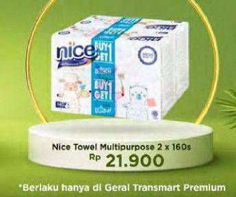 Promo Harga NICE Towel Tissue Multipurpose 160 sheet - Carrefour